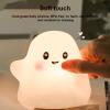 colatry Cute Ghost Night Light LED Silicone Lamp Ghost Decor, Portable Bedside Lamp Rechargeable Nursery Nightlight Touch Lamp for Kids Baby Bedroom Halloween Decorations view 2