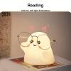 colatry Cute Ghost Night Light LED Silicone Lamp Ghost Decor, Portable Bedside Lamp Rechargeable Nursery Nightlight Touch Lamp for Kids Baby Bedroom Halloween Decorations view 4