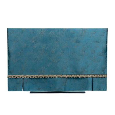 LUNCHS Wall-Mounted/Desktop Universal TV Cover, Retro Simple TV Dust Cover Interior Decoration Elegant Three-Dimensional Pattern TV Cover(Green,42 inch/97 * 58cm)