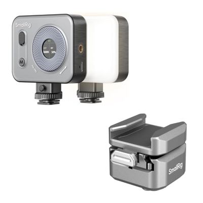 SMALLRIG Vibe P96 Pro Led Video Light and HawkLock H18 Quick Release Support with Cold Shoe