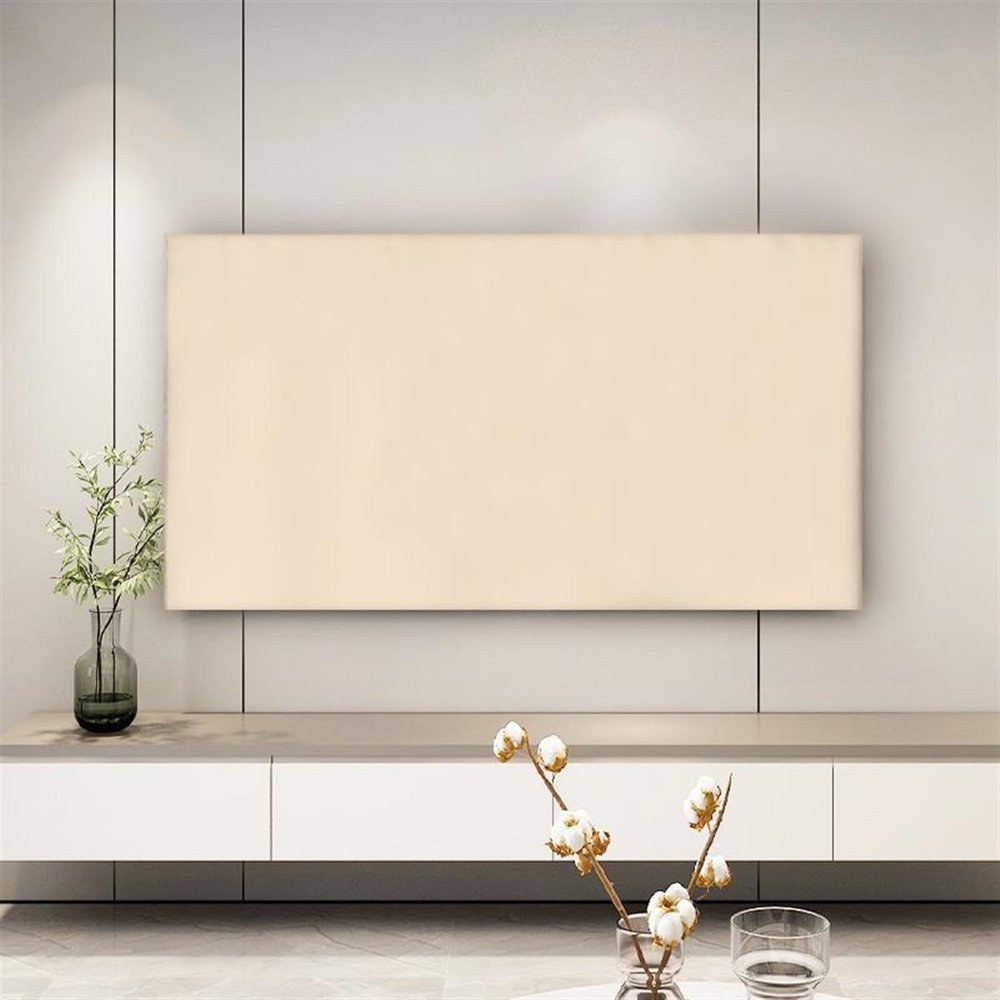 LUNCHS Solid Color Elastic TV Cover, Suitable for TV Dust Cover Of Various Models Of TVs, Indoor Dustproof TV Cover(Beige,40-45inches)