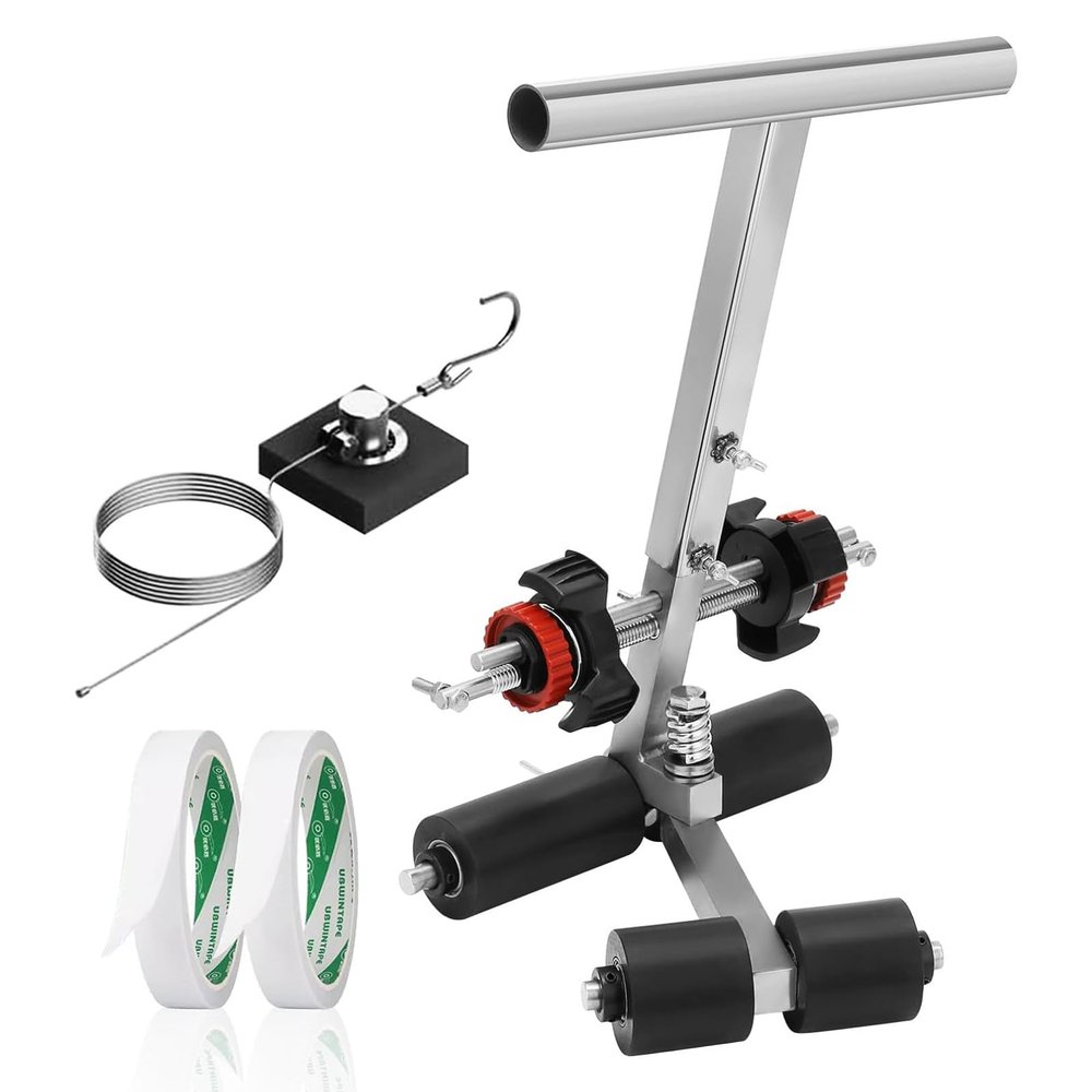 YDBMY Court Line Tape Machine, Basketball Court Marking Kit with Rubber Roller and Drawing Circle Kit, Hand-Push Tape Sticking Machine for Driveway, Asphalt or Concrete
