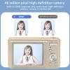 XWXLIJV Digital Camera 2.7in 48MP High Definition 8X Optical Zoom Portable Vlogging Camera USB Rechargeable LED Fill Light ABS Metal Compact Camera for Children Beginners Students Adults(Gold) view 2