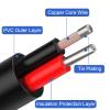 EAHOSUCC 1PCS 0.3M/1FT Short 18AWG 90 Degree Right Angle DC Power 5.5mm x 2.1mm Barrel Male Plug Connector to Pigtail Cable 7A for Repair and Replacement Surveillance Camera view 3