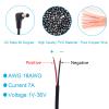 EAHOSUCC 3PCS 0.3M/1FT 18AWG 90 Degree Right Angle DC Power 5.5mm x 2.1mm Barrel Male Plug Connector to Pigtail Cable 7A for Repair and Replacement Surveillance Camera view 2