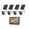 ELLOIN 4CH 4MP WiFi Solar Power Surveillance Camera NVR Kit with LCD Monitor NVR, Wireless Weatherproof Security Camera System with 2-Way Audio, Color Night Vision, Motion Detection view 1