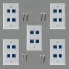 5 pieces Cat 6 Ethernet wall panel with 6 ports, Ethernet wall panel female female detachable compatible with Cat7/6/6e/5/5e Ethernet (1 wall panel and 4 port) view 1