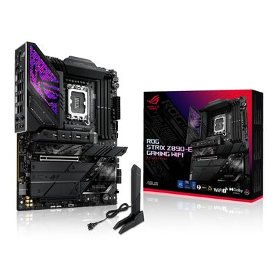 ASUS ROG Strix Z890-E Gaming WiFi Intel Z890 LGA 1851 ATX Motherboard, Advanced AI PC-Ready, 18+2+1+2 Stages, DDR5, WiFi 7, 7X M.2, Thunderbolt 4, USB Type-C, AI Overclocking, Cooling & Networking