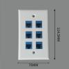 5 pieces Cat 6 Ethernet wall panel with 6 ports, Ethernet wall panel female female detachable compatible with Cat7/6/6e/5/5e Ethernet (1 wall panel and 6 port) view 2