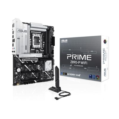 ASUS PRIME Z890-P WIFI Z890 LGA 1851 ATX motherboard, Intel Core Ultra Series 2 Ready, Advanced AI PC-ready, 14+1+1+2 power stage, DDR5, PCIe 5.0, Thunderbolt 4 USB Type-C, 4x M.2, Wi-Fi 7, 2.5Gb
