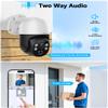 (2026 New) 4K PoE Security Camera System with 8 Cameras (4 Bullet + 4 PTZ), 8CH NVR 3TB HDD, AI Human Detection, 2-Way Audio, Free App, No Monthly Fee view 2