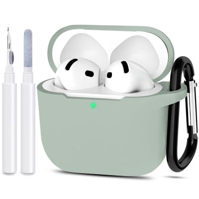 ATUAT Compatible with AirPods 4 Case Cover, Protective Silicone Skin Accessories with Keychain for Women Men for Apple AirPods 4th Generation Case(2024), Front LED Visible, Fog