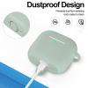 ATUAT Compatible with AirPods 4 Case Cover, Protective Silicone Skin Accessories with Keychain for Women Men for Apple AirPods 4th Generation Case(2024), Front LED Visible, Fog view 4