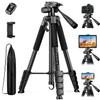 Camera Tripod Stand, 68" Phone Tripod for Tablet with Remote and Holder, Lightweight and Compact Travel Tripod for Canon Sony Camera, Compatible with DSLR, iPhone, iPad view 1