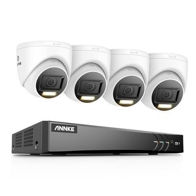 ANNKE 4K Security Camera System, 8CH 8MP AI DVR with Human & Vehicle Detection, NO HDD and 4 x 4K IP67 Turret Home & Surveillance Cameras, Work with Alexa, Easy Remote View, Smart Color Night Vision