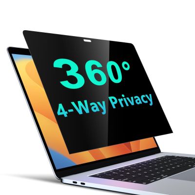 PYS 4-Way Privacy Screen for MacBook Pro 13 Inch (2016-2022, M1, M2) & MacBook Air 13 Inch (2018-2021, M1) - 360 Anti-Spy Filter, Matte Anti-Glare Protector, Scratch-Resistant Film, Laptop Privacy Filter Shield