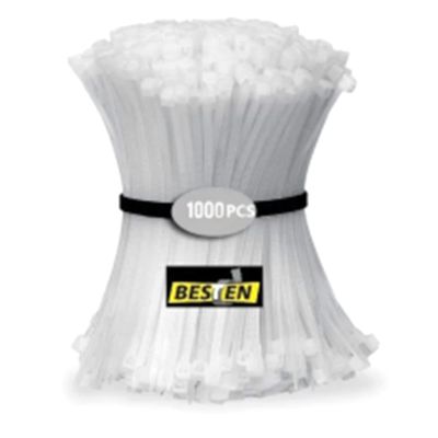1000pcs Cable Ties Pa66 Nylon SelfLocking Strong Locking Force Heavy Duty Cable Tie White