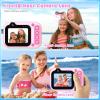Kids Waterproof Camera 1080P HD 26MP Digital Camera Underwater Camera 10FT /3M, 10X Digital Zoom Children Waterproof for Kids Boys Girls Snorkeling, Swimming, Beach, Water Park - Pink view 4