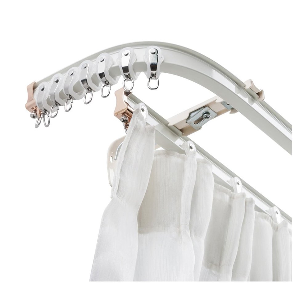Aluminum Alloy Curtain Track Rail Set Wall Mount Sliding Curtain Ceiling Track System Easy to Bend for Room Divider, Sliding Curtain Track System(15m/49ft)