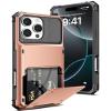 COOYA for iPhone 16 Pro Case Wallet 5 Credit Card Holder Slot Flip Cover Wallet Case Back Pocket Dual Layer Protective Hard Shell + USB C Headphones for iPhone 16 Pro view 1