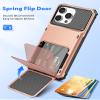 COOYA for iPhone 16 Pro Case Wallet 5 Credit Card Holder Slot Flip Cover Wallet Case Back Pocket Dual Layer Protective Hard Shell + USB C Headphones for iPhone 16 Pro view 2