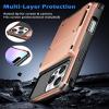 COOYA for iPhone 16 Pro Case Wallet 5 Credit Card Holder Slot Flip Cover Wallet Case Back Pocket Dual Layer Protective Hard Shell + USB C Headphones for iPhone 16 Pro view 4