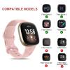 AK Floral Engraved Band Compatible with Fitbit Sense 2 / Sense Bands/Fitbit Versa 4 / Versa 3 Bands Women Men, Soft Sport Replacement Wristbands for Fitbit Sense 2 / Sense/Versa 4 / Versa 3 Smart Watch (Light Pink) view 2