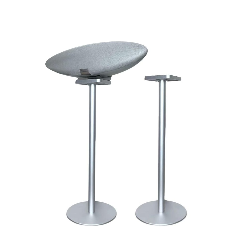 ZGOUO Speaker Stand is Compatible with Bowers&Wilkins Zeppelin SpeakersUniversal for 5th and 6th Generation Made of Aluminum Alloy Material, recessed Design and Hidden Power Supply (Silver Pair)