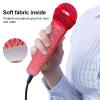 Mic Handle Sleeve, Microphone Sleeve for Party & TV Show, with Sparkly Bling Rhinestones, for Shure SM58 Microphone Accessories (Red) view 3