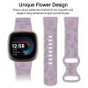 AK Floral Engraved Band Compatible with Fitbit Sense 2 / Sense Bands/Fitbit Versa 4 / Versa 3 Bands Women Men, Soft Sport Replacement Wristbands for Fitbit Sense 2 / Sense/Versa 4 / Versa 3 Smart Watch (Light Purple) view 4