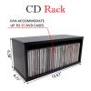 MayRecords Black Cd Storage Box, 15.67 x 6.77 x 6.38 Inch Cd Rack, Stackable Cd Organizer, Holds Up To 35 CDs for Living Room, Bedroom, Office (Black) view 2
