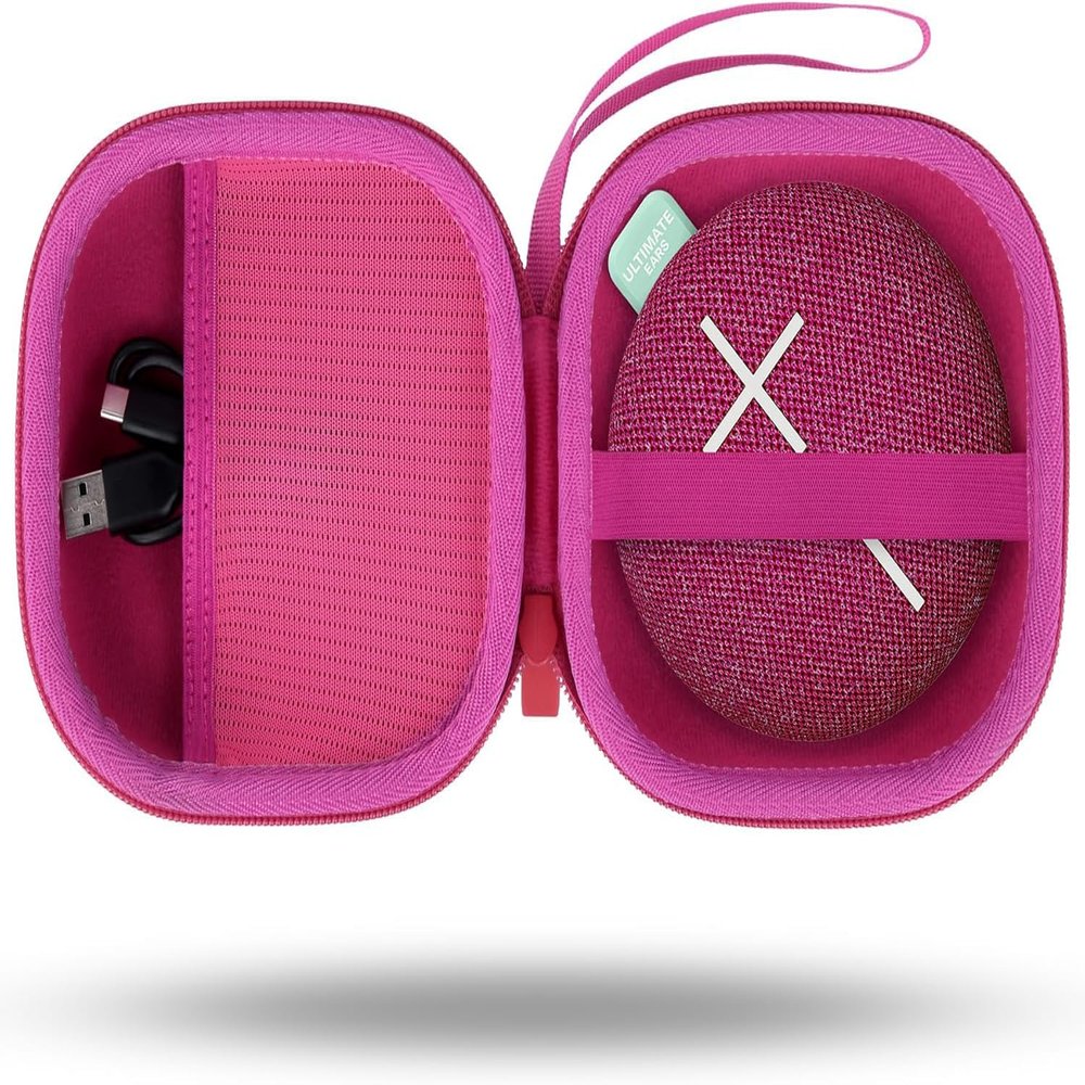 for Ultimate Ears UE MINIROLL Ultra-Portable Waterproof Bluetooth Speaker Hard Protective Case, Portable Travel Case Replacement (Calming Pink Case) - co2CREA