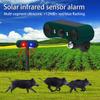 Solar Outdoor Motion Sensor Alarm 2*130db High Frequency Ultrasonic Siren with 4 Adjustable Modes, Red & Blue Strobe Light, Suitable for Homes, Orchards, Buildings, Farms, Warehouses and Other Places view 4