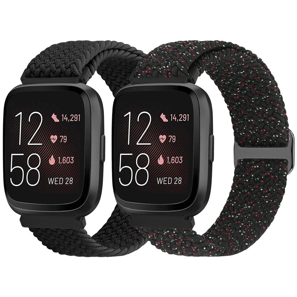 TumpCez Elastic Band for Fitbit Versa 2/Versa Lite/Versa SE Bands for Women Men, Braided Stretchy Straps Nylon Sport Wristband for Fitbit Versa