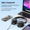 ADOOPE Wired Over-Ear Headphones with USB C Connector, Hi-Fi Stereo Sound, Noise-Isolating Ear Cups, Comfortable Fit for USB C Devices (No Bag, Black) view 4