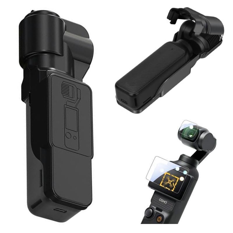 Coyktonty Gimbal Protective Cover for DJI Osmo Pocket 3 PC Protective Cover, with Lens Screen Protector,Flip Top Design,Total Protection (Black)