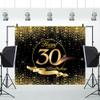 10x7ft Vinyl Happy 30th Birthday Backdrops for Photoshoot Black Gold Birthday Photography Backdrop Golden Ribbon Glitter Dots Photo Backdrop 30th Birthday Party Background Decorations Props view 3