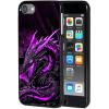AIRWEE Slim Back Cover Hard Plastic Protector Case for iPod Touch 5/6/7 Generation, Black Purple Dragon view 1
