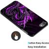 AIRWEE Slim Back Cover Hard Plastic Protector Case for iPod Touch 5/6/7 Generation, Black Purple Dragon view 2