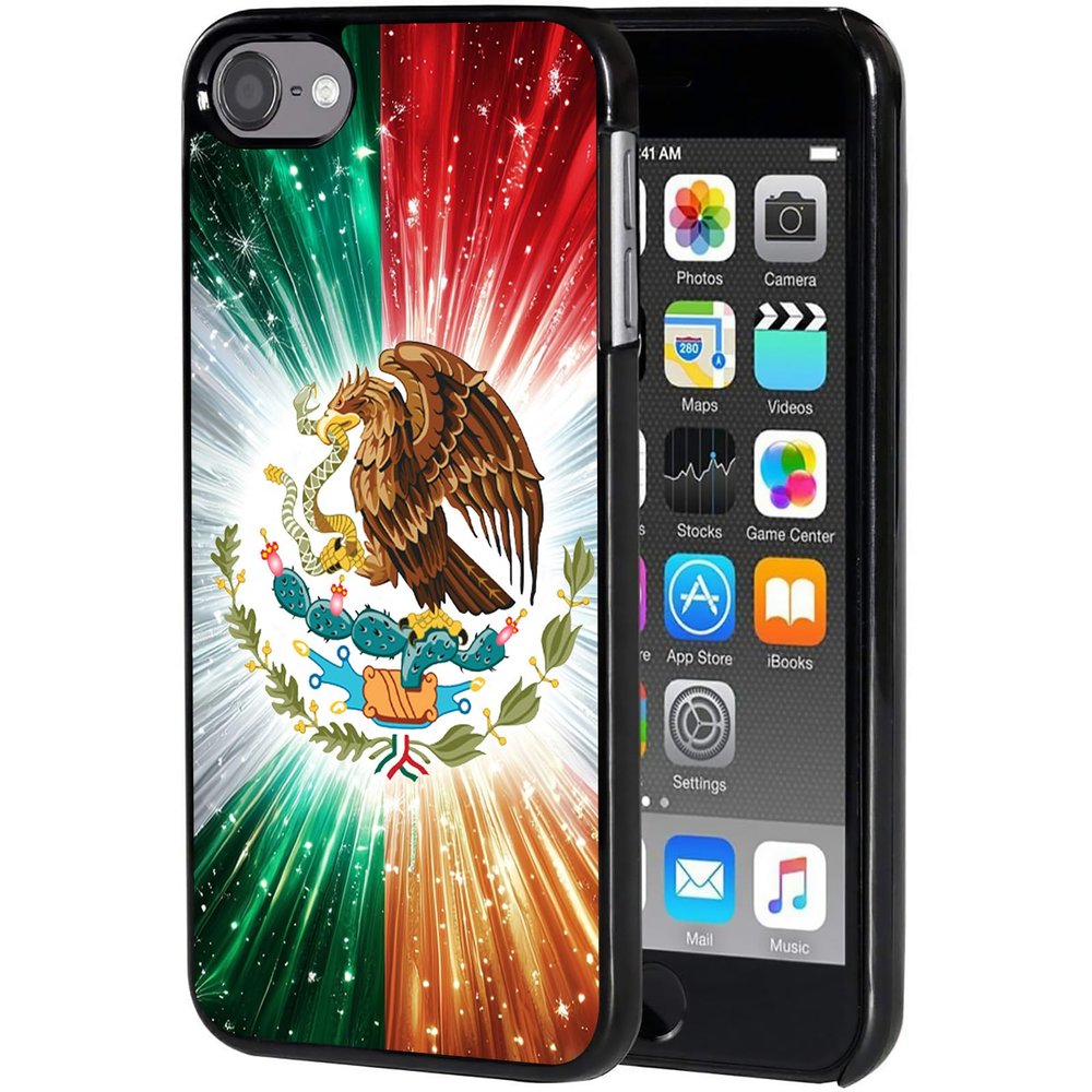 AIRWEE Case for iPod Touch 5th/6th/7th Generation, Slim Fit Shockproof & Lightweight Durable Cover for Apple iPod Touch, Drop Protection Hard PC Shell for Women Girls Men, Mexico Flag