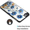 AIRWEE Slim Back Cover Hard Plastic Protector Case for Apple iPod Touch 5th/6th/7th Generation for Women Girl Men, Blue Wildflower view 2