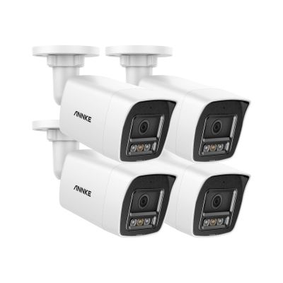 ANNKE 4 Pack UltraHD 4K PoE Security Camera, 8MP Bullet IP Outdoor Camera, Human&Vehicle Detection, Built-in Mic&SD Card Slot, IP67 Waterproof, EXIR 2.0 Night Vision, 4mm Lens-C800, Smart Dual Light