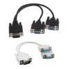1pc 15Pin Male to 2 Svga Female Adapter Splitter Video Monitor Cable Black Random Color view 1