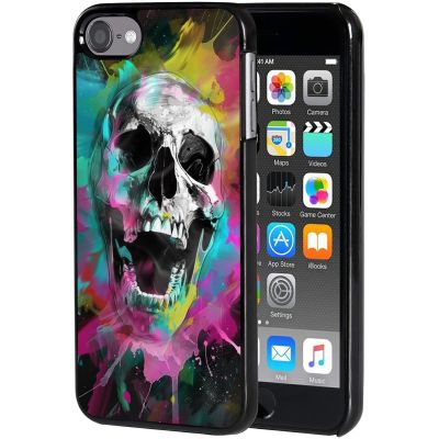 AIRWEE Slim Back Cover for iPod Touch 7/6/5 - Hard Plastic Protector Case for Apple iPod Touch 5th/6th/7th Generation - For Women, Girl, Men - Colorful Skull