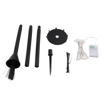 Halloween Witch Broomstick Pathway Markers, Lighted Broom Lawn Light for Patio Decor, Light Up Walkway with Plastic Material and Wire