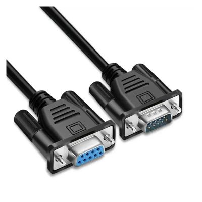Famele Male DB9 Elbow Head Extension Cable RS232 Connectors Cable RS232 DB9P Serial Coupler Signal Wire 9pin COM Data Cable(Female to Male,2M_9P)
