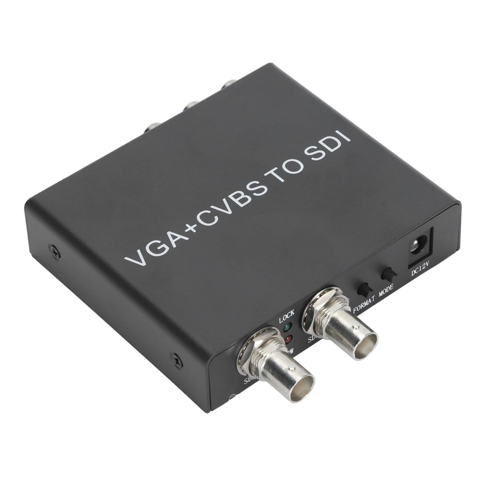 Bewinner VGA CVBS to SDI Converter, VGA/AV to Dual SDI, 1080P Stable, Aluminum Alloy Shell, Plug and Play