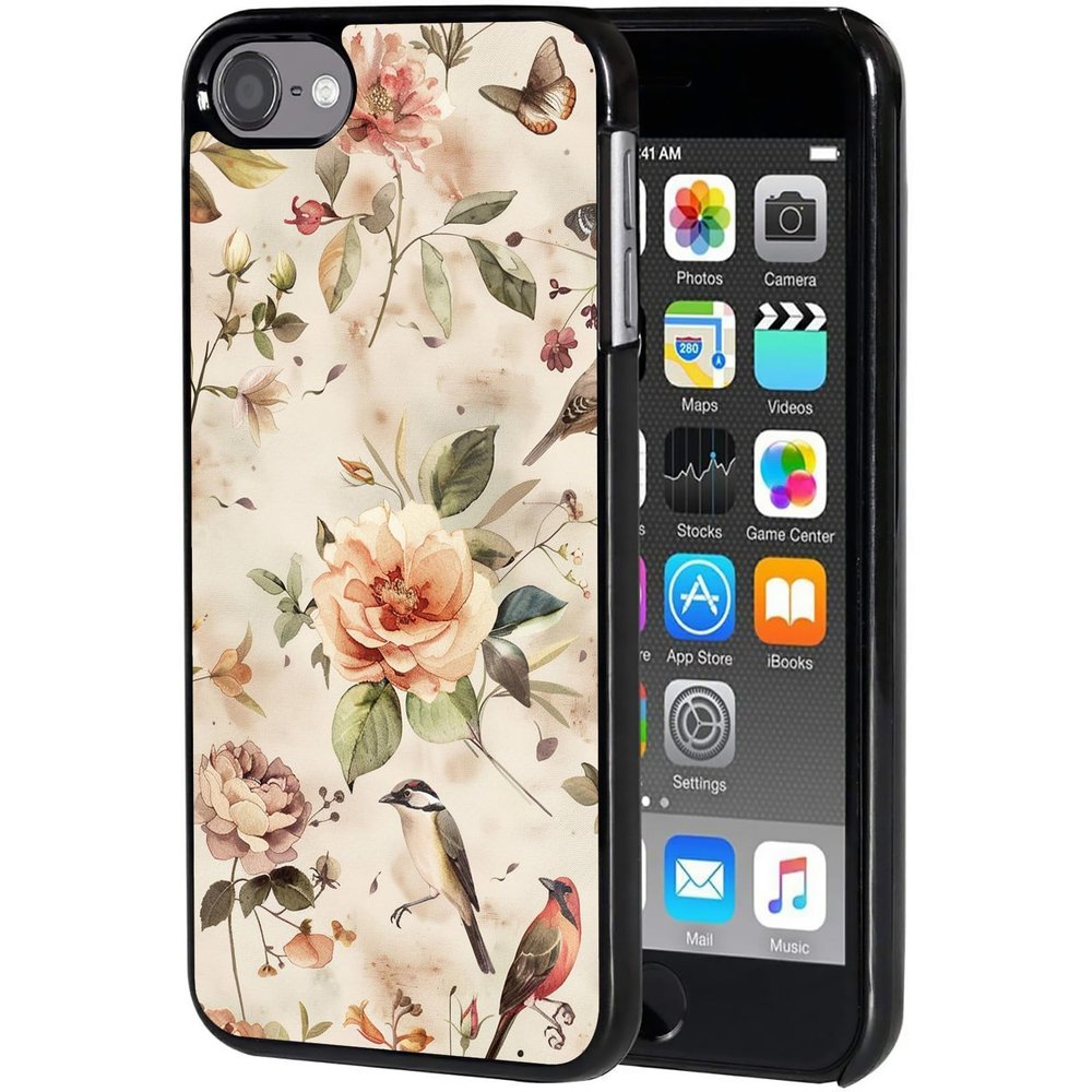 AIRWEE Case for iPod Touch 5th/6th/7th Generation, Slim Fit Shockproof & Lightweight Durable Cover for Apple iPod Touch, Drop Protection Hard PC Shell for Women Girls Men, Wildflower
