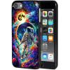 AIRWEE Slim Back Cover Hard Plastic Protector Case for Apple iPod Touch 5th/6th/7th Generation for Women, Space Colorful view 1