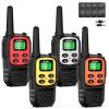 MaxTalker Walkie Talkies for Adults,Rechargeable Walkie Talkies Long Range,Two Way Radios with 22 FRS Channels,Li-ion Battery,USB-C Cable,Flashlight,NOAA,VOX Walkie Talkie for Camping 4 Pack view 1